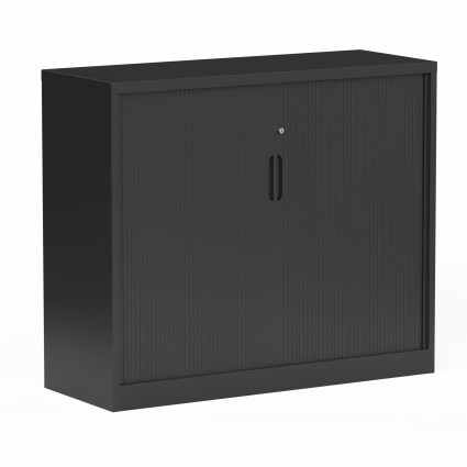 04 Tempo Tambour Cabinet_W1200mm x D450mm x 1020mm - Black